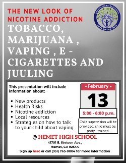 Nicotine Prevention Seminar Information